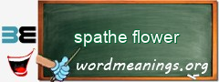 WordMeaning blackboard for spathe flower